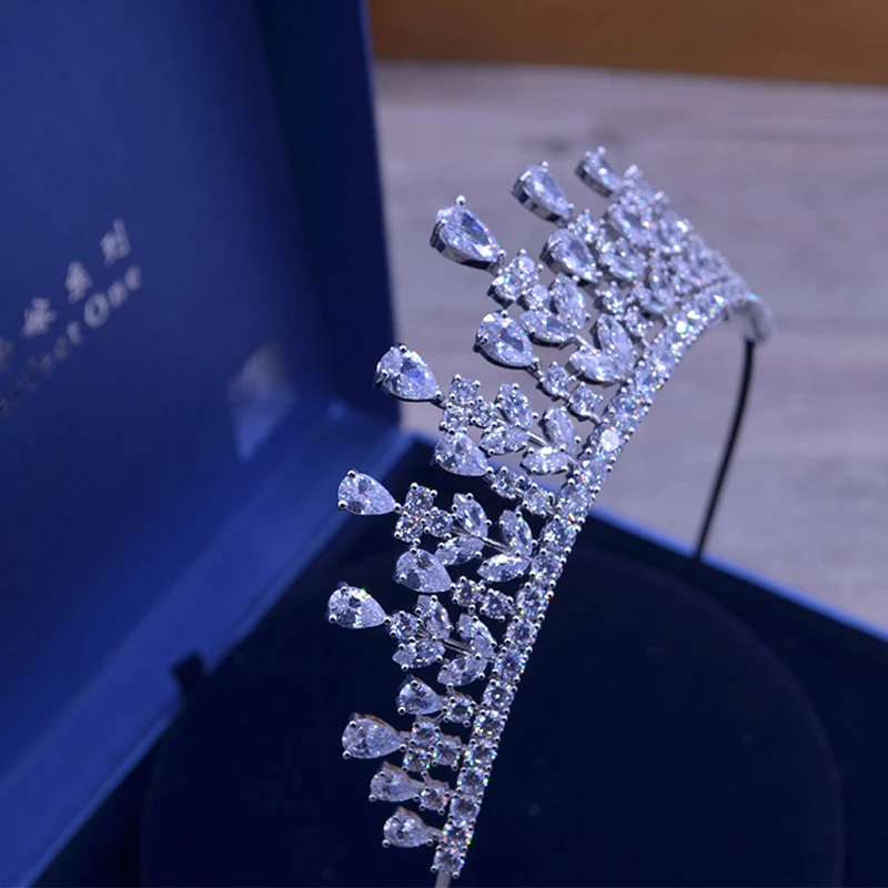 Full AAA CZ Tiara King Crown Wedding Hair Jewelry Micro Pave Party Headpiece Women Birthday Bridal Accessories HC0001 - Image 4
