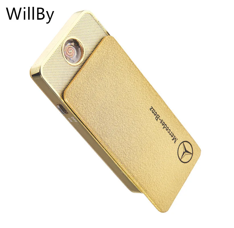 

2PCS/LOT Creative Extra Thin Matte Paint Section USB Charging Type Cigarette Electronic Lighter