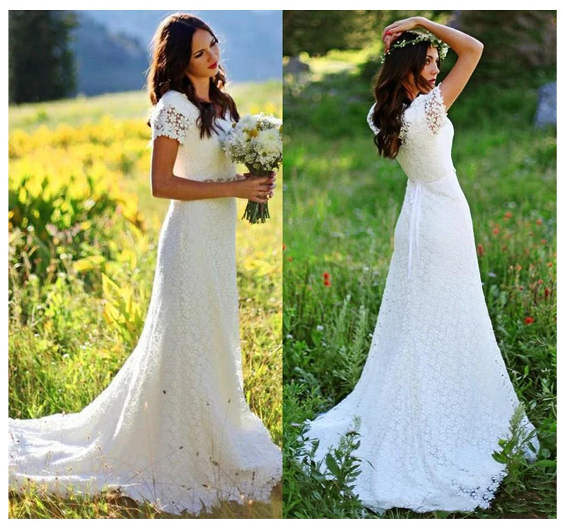 

SoDigne 2019 Wedding dress Appliques Lace Mermaid Wedding Gown Elegant White / Ivory Backless Beach Bride Dresses G1019
