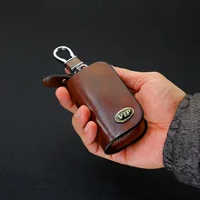 SNCN Leather Car Key Case Cover Key Wallet Bag Keychain Holder For MG 3 6 ZT-T TF ZR ZT GS ZS Accessory Genuine Leather