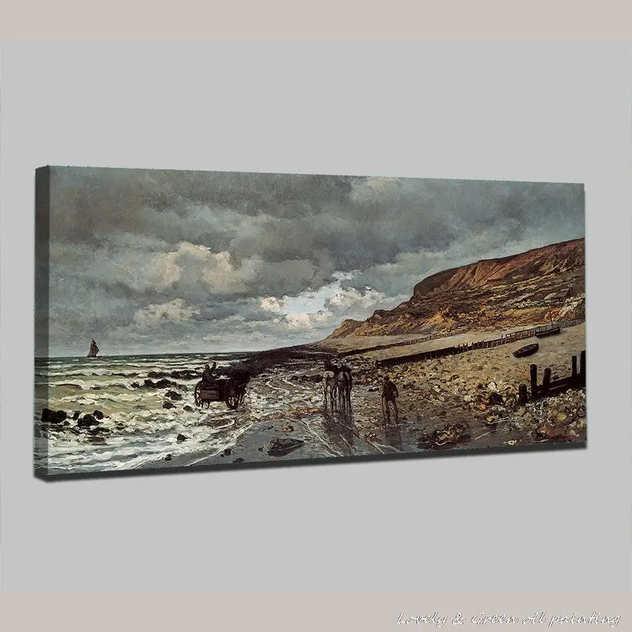 

Handpainted Monet and the sea Seascapes Oil Painting Reproduction Impressionist Oil Painting On Canvas Wall Picture Home Decor