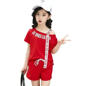 

Teenager Girls Clothing Sets 2020 New Fashion Pattern Printing Tops and Shorts Kids Clothing Sets 3-13 Years Children Clothing