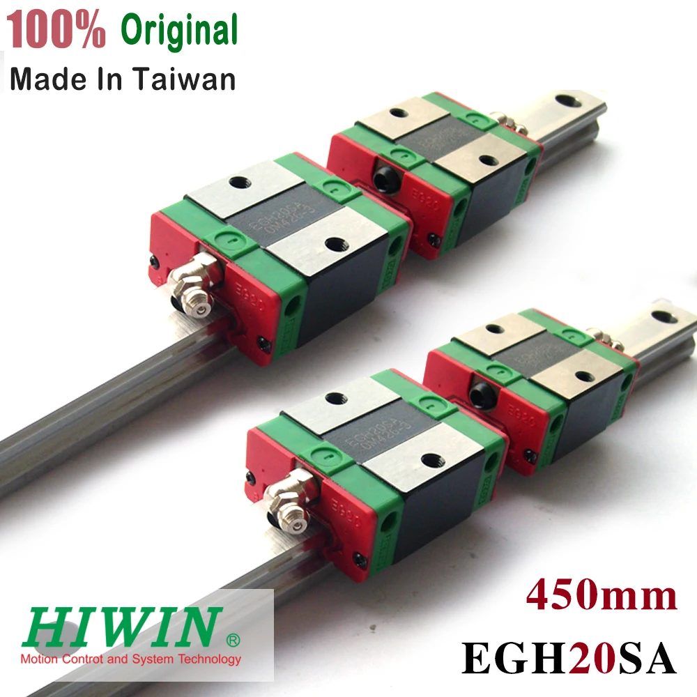 

HIWIN 4pcs EGW20SA guide block and 2pcs 450mm linear rail EGW20 SA CNC parts