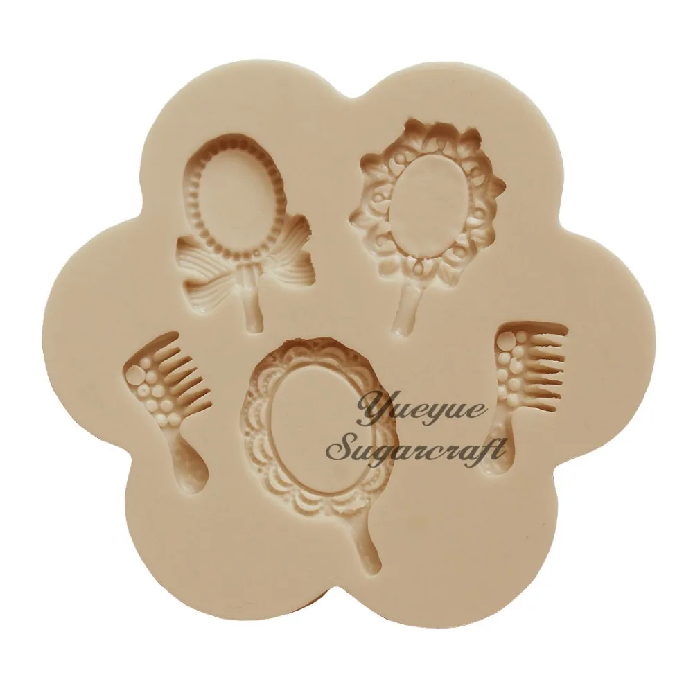 

Yueyue Sugarcraft mirror comb masquerade silicone mold fondant lace mold cake decorating tools chocolate gumpaste mold