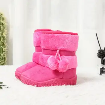 

Girls Snow Boots New Fashion Thick Warm Kids Boots Lobbing Ball Thick Children Winter Cute Boy Boots Princess Shoe