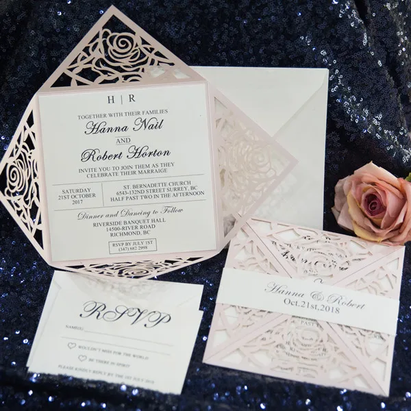 classic-blush-pink-rose-laser-cut-wedding-invitations-with-belly-band-EWWS199