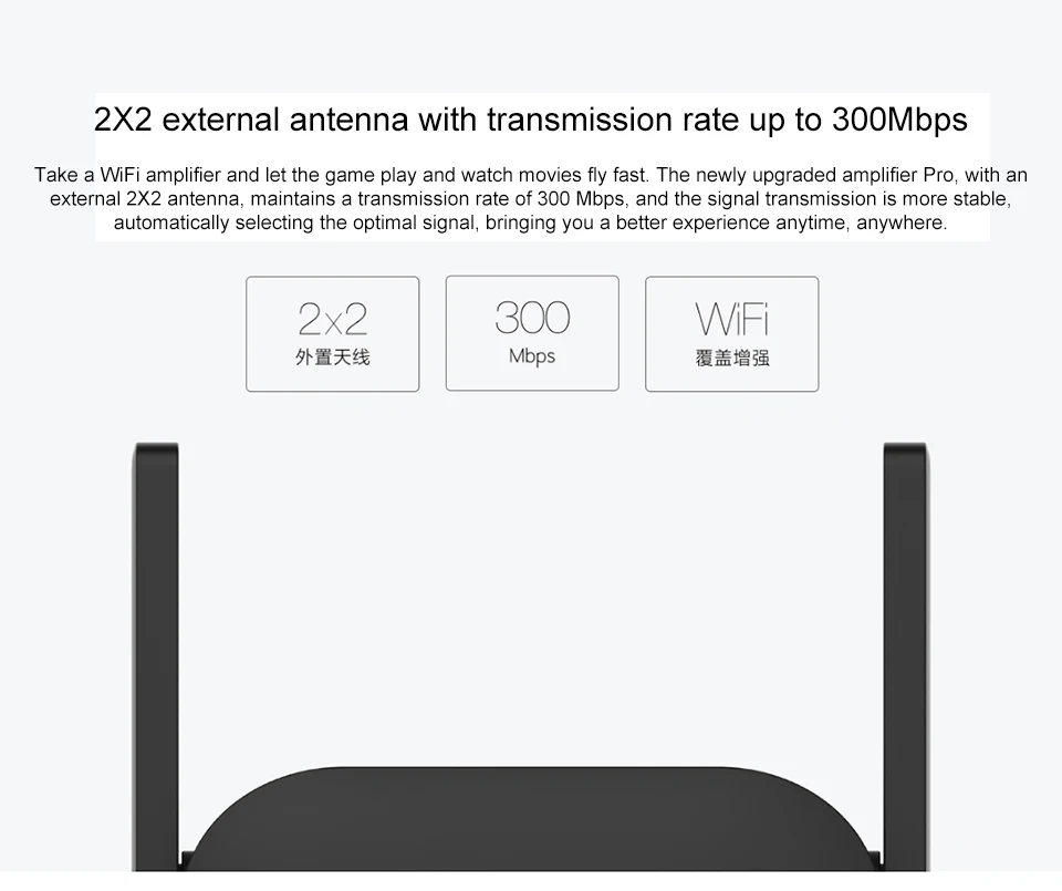 Xiao mi 300M усилитель Pro WiFi ретранслятор сетевой расширитель мощности Roteador 2 Антенна для mi роутера Wi-Fi Amplificador APP