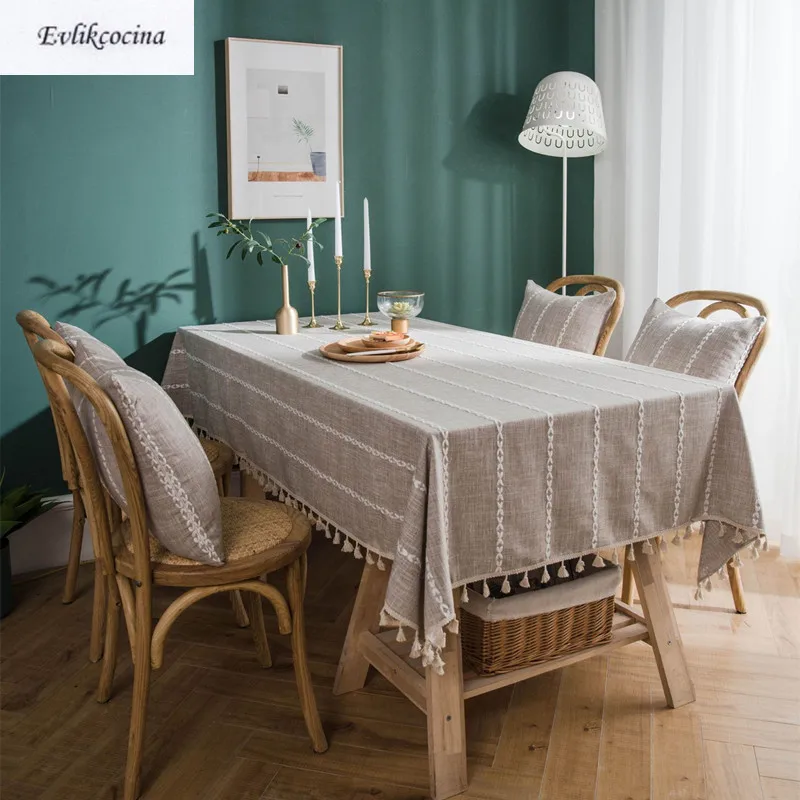 Полосатая скатерть с кисточками Tafel Hoes Nappe непроницаемая Linge De скатерть для обеденного стола декор для кухни Mantel Mesa