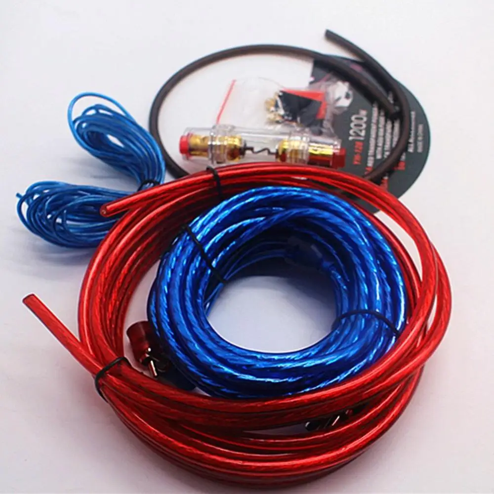 

1 Set Power Cable Fuse Holder Car Audio Connected 8 Gauge Amp Wire Wiring Amplifier Subwoofer Speaker Installation Kit