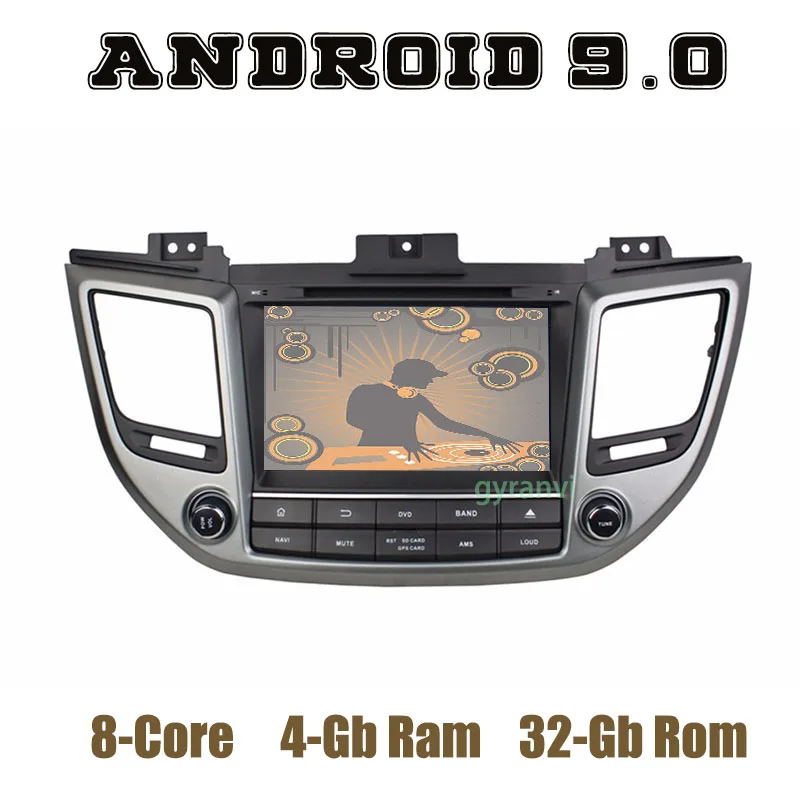 Android 9.0 Car GPS DVD Multimedia Player for Hyundai Tucson IX35 2015-2017 with PX5 octa core 4+32GB Auto Stereo Headunit