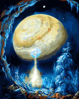 

Unframe diy picture oil paintings by numbers paint by number for home decor canvas painting 5065cm seeing planet