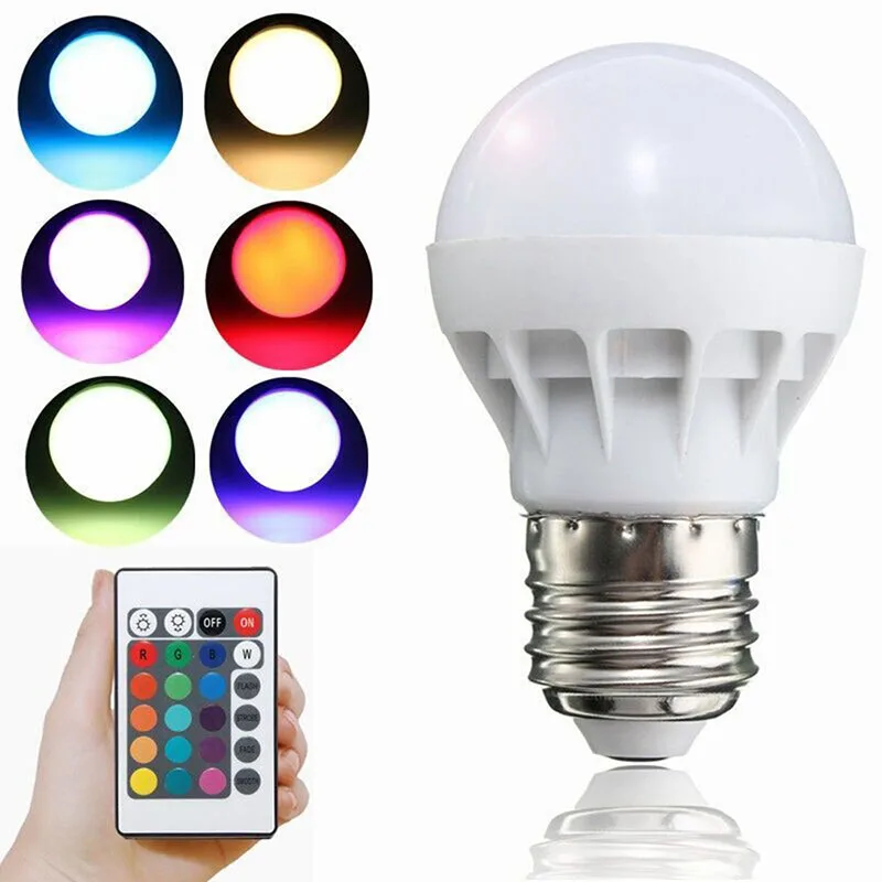 Colorful LED Light Bulb with IR Remote Control Pop Lamp Color Changing