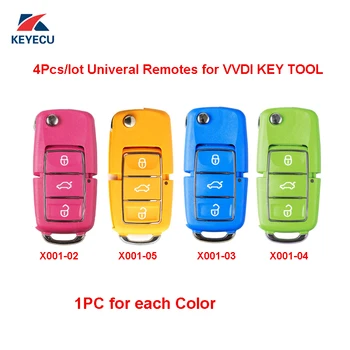

XHORSE X001 Series Colorful (Pink Yellow Blue Green Each one) VW B5 Style Universal Remote Key Fob 3 Button for VVDI Key Tool