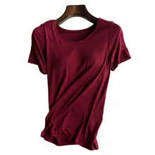 Летнее женское интимное нижнее белье бордовая Повседневная Ночная рубашка Пижама Модальная Базовая рубашка для сна короткий рукав ночное белье s m l xl