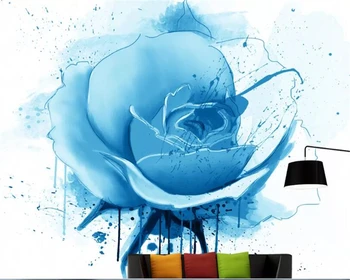 

beibehang wallpapers for living room Mural 3d Blue Rose Flower Vine Drops 3D Room Wallpaper TV Background wall papers home decor