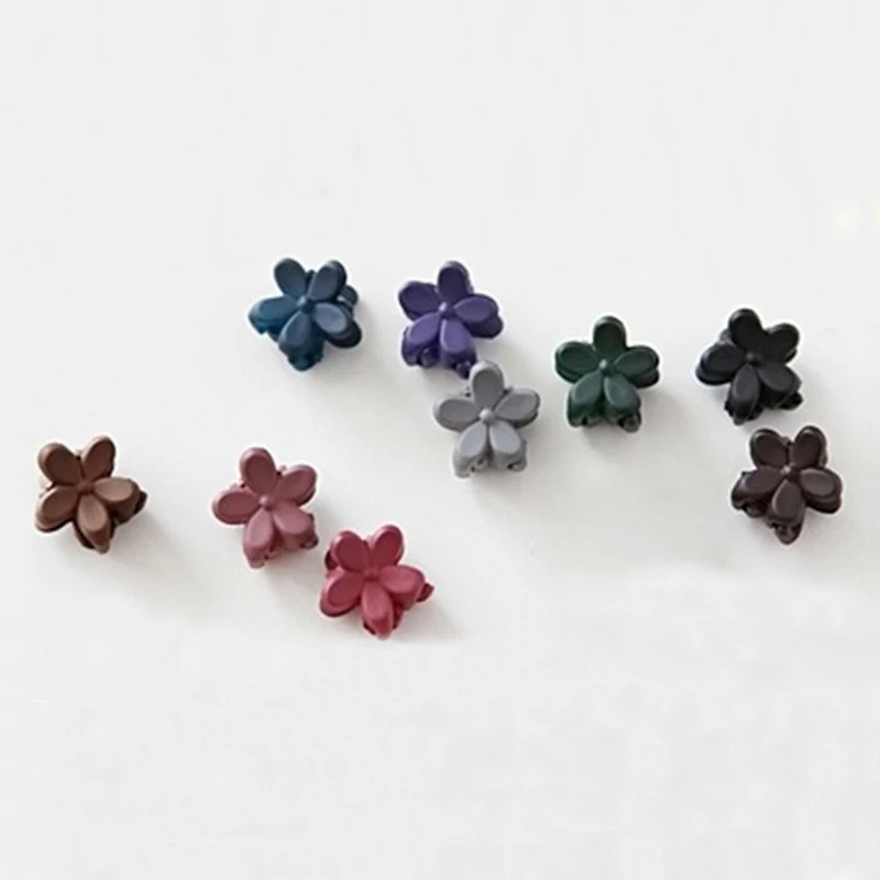 10pcs/lot Hair Accessories Baby Girls Small Hair Claw Cute Candy Color flower hair clips for kids Children Hairpin Headwear