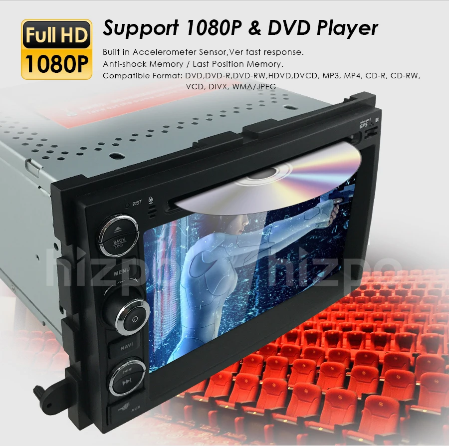 Sale for Ford F150 F-150 F250 F-250 F350 F-350 F450 F-450 F550 F-550 In Dash GPS Navigation Double 2 Din Head Unit DVD Car Player CAM 11