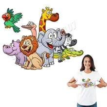 Тигр Слон Parches животные мультфильм наклейки теплопередача железа на термонаклейки на заказ милые украшения аппликация