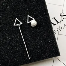 MHS. SUN Модные женские серьги из стерлингового серебра 925 пробы, треугольные симметричные серьги-гвоздики, винтажные жемчужные 925 серебряные серьги HN095