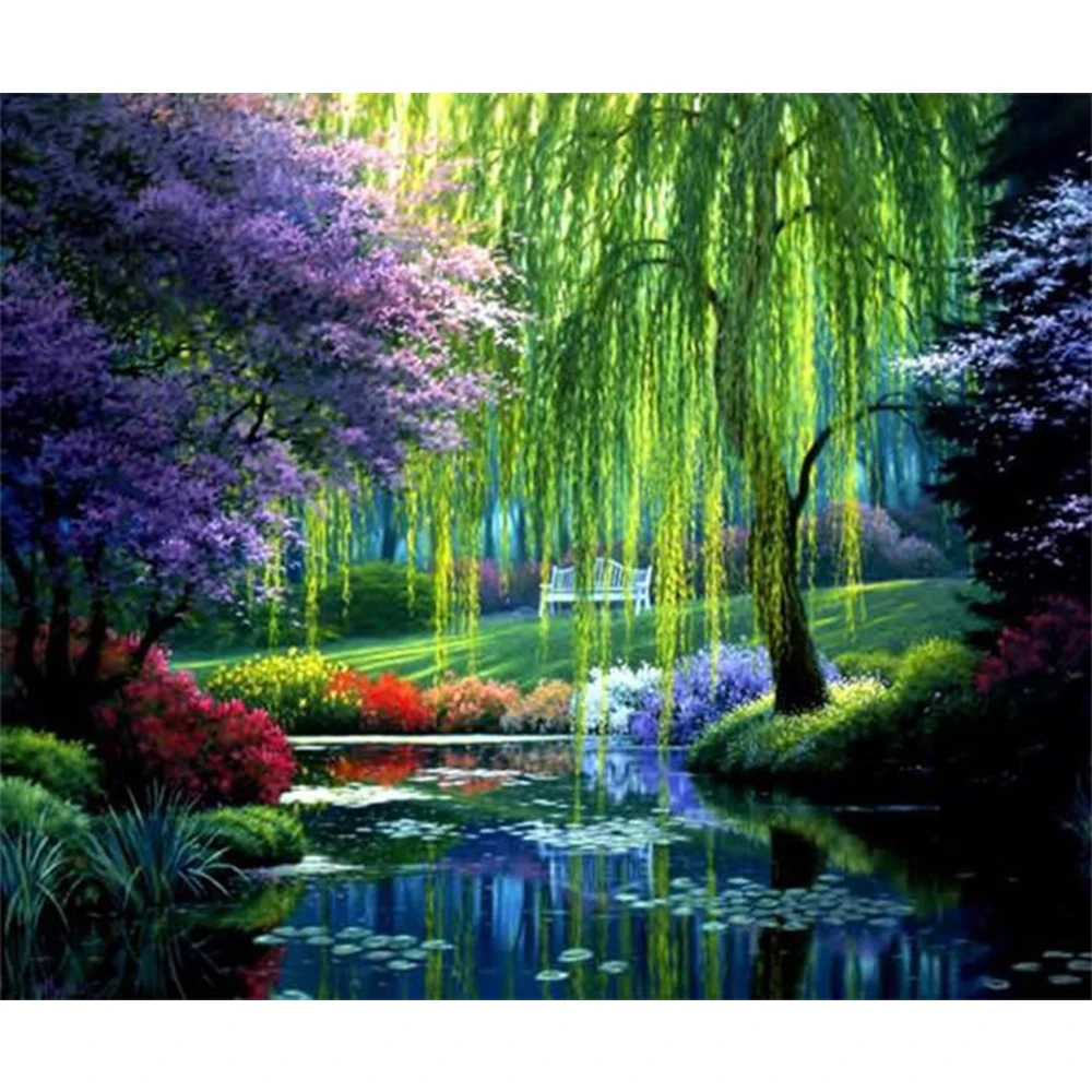 

LI LOYE Quiet river Landscape 5D DIY Diamond Painting Cross Stitch Needlework Diamond Embroidery Full Diamond Decorative RT389