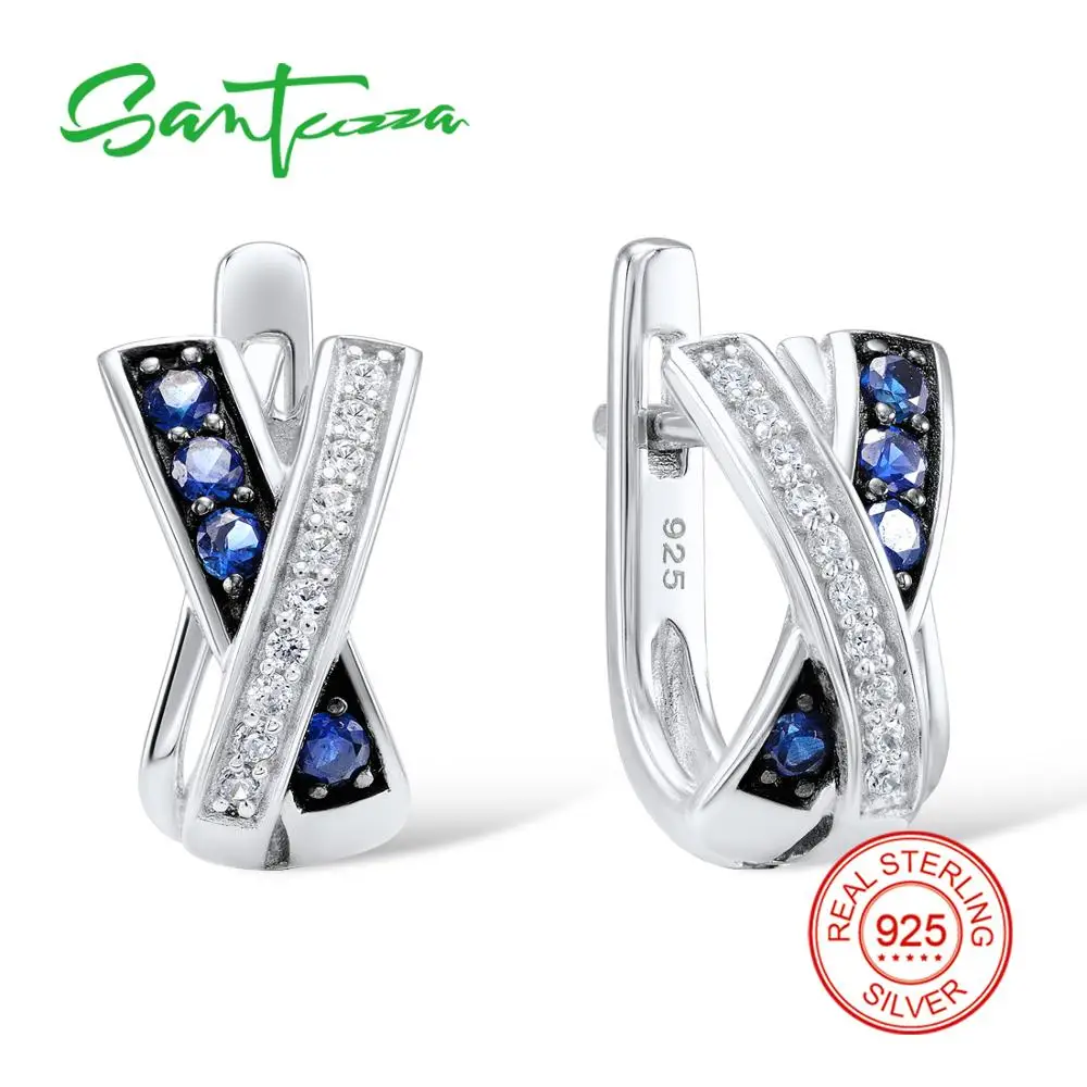 Goedkoop Santuzza Zilveren Oorbellen Voor Vrouwen 925 Sterling Zilver Oorbellen Zilver 925 Met Stenen Zirconia Brincos Mode sieraden