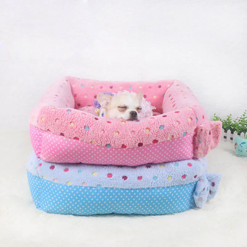 Cute Cozy Soft Dog Bed Kennel Warm Square Pet Mattress Cushion Pad Bed