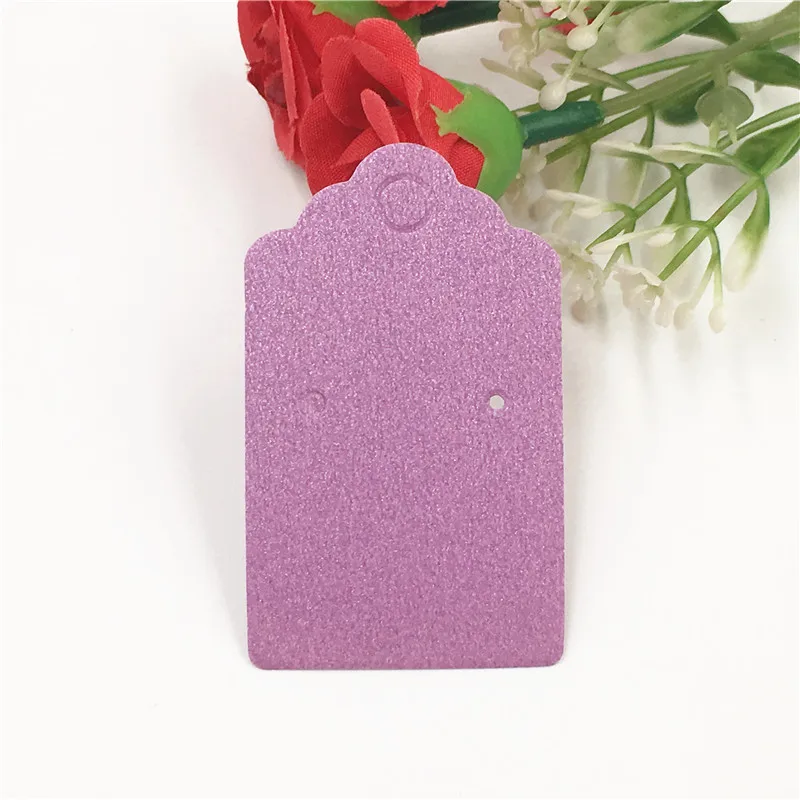 Красочные 5x3 см Мини Симпатичные Kraft бумажные серьги карты для стад длинные висячие серьги Jewelry интимные аксессуары дисплей картон 50 шт./лот - Цвет: Purple