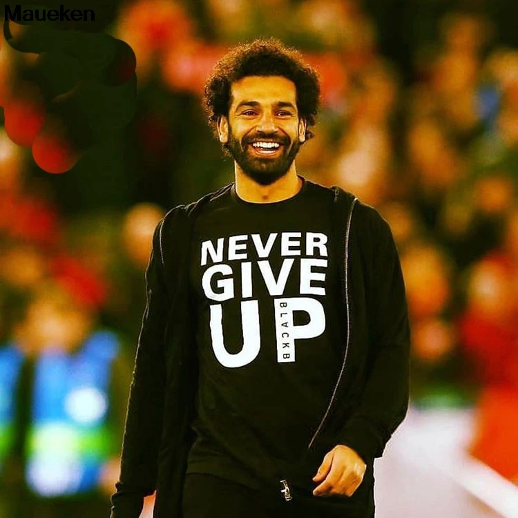 &quotNever Give Up&quot Ливерпуль футболка с принтом Для мужчин Mo Salah вы никогда не будете