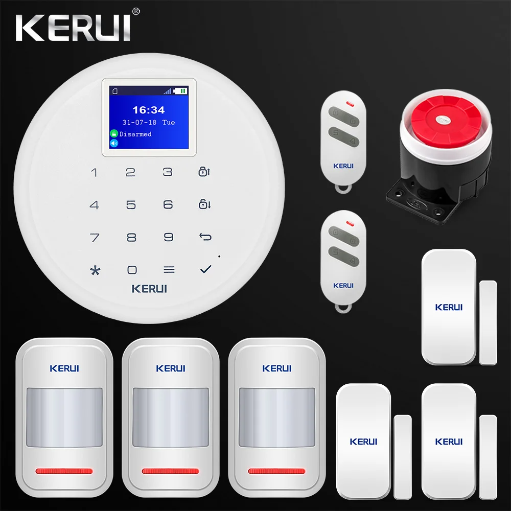 

KERUI New 1.7-inch G17 WiFi GSM Security Alarm System Home 6 Multiple Language IOS Android APP Control Burglar Alarm System Sets
