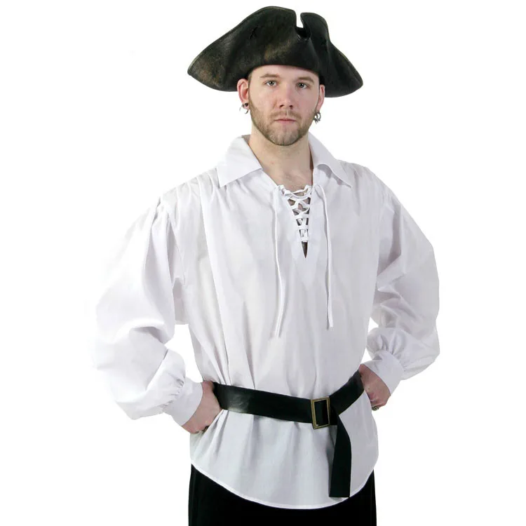 

Halloween Patry Costume Performance Wear Pirate Shirt Pirates Of The Caribbean Series Cosplay Costumes Shirt + Belt