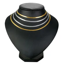 Женское Ожерелье из нержавеющей стали, плоская змеевидная цепочка, регулируемые женские чокеры, ожерелье s, серебро, золото, цвет 4 мм, ширина 28/36+ 8,5 см