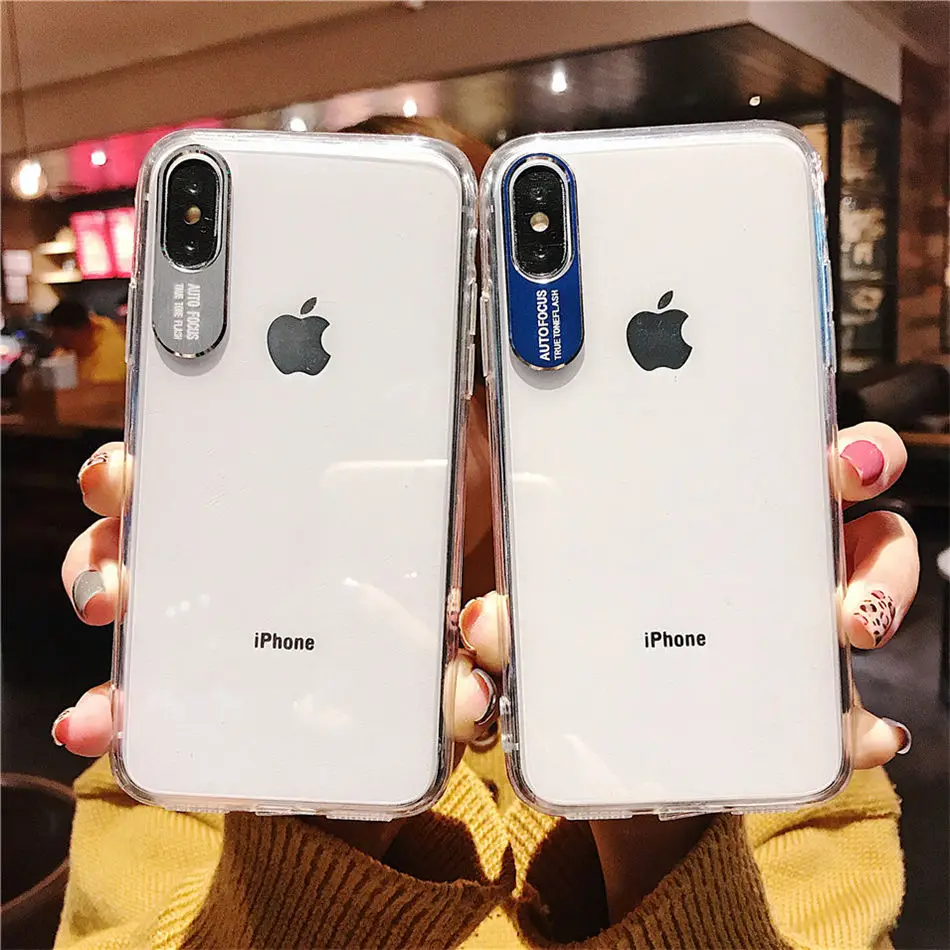 Противоударный акриловый чехол для iPhone X, XS, Xs, Max, XR, металлическая камера, прозрачный ТПУ чехол на заднюю панель s, чехол для iPhone 6S, 6, 7, 8 Plus