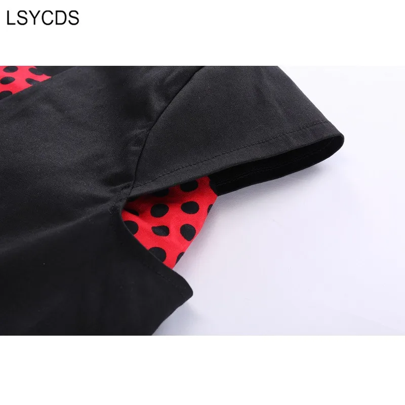 Женское винтажное платье LSYCDS Элегантное повседневное вечернее до колена с