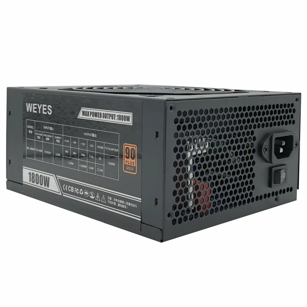 1800 واط الكمبيوتر آلة التعدين التعدين الطاقة psu ل atx atx امدادات الطاقة دعم 6 أجزاء بطاقة الرسومات gpu مينر antminer