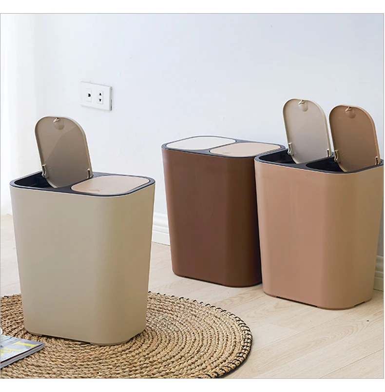 EVERYFIT Waste Bins trash can Creative Household Covered kitchen