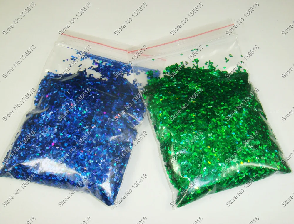 

50g x 1/24"(1mm)Laser Holographic Dark Blue&Green Dazzling Diamond Glitter Paillette Spangles Shape for Nail Art &Glitter Crafts