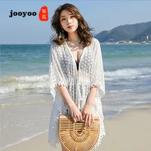 Модный сексуальный пляжный праздничный купальник блузка Женский набор весенний свободный бикини блузка длинная секция сплошной цвет Дикий солнцезащитный крем