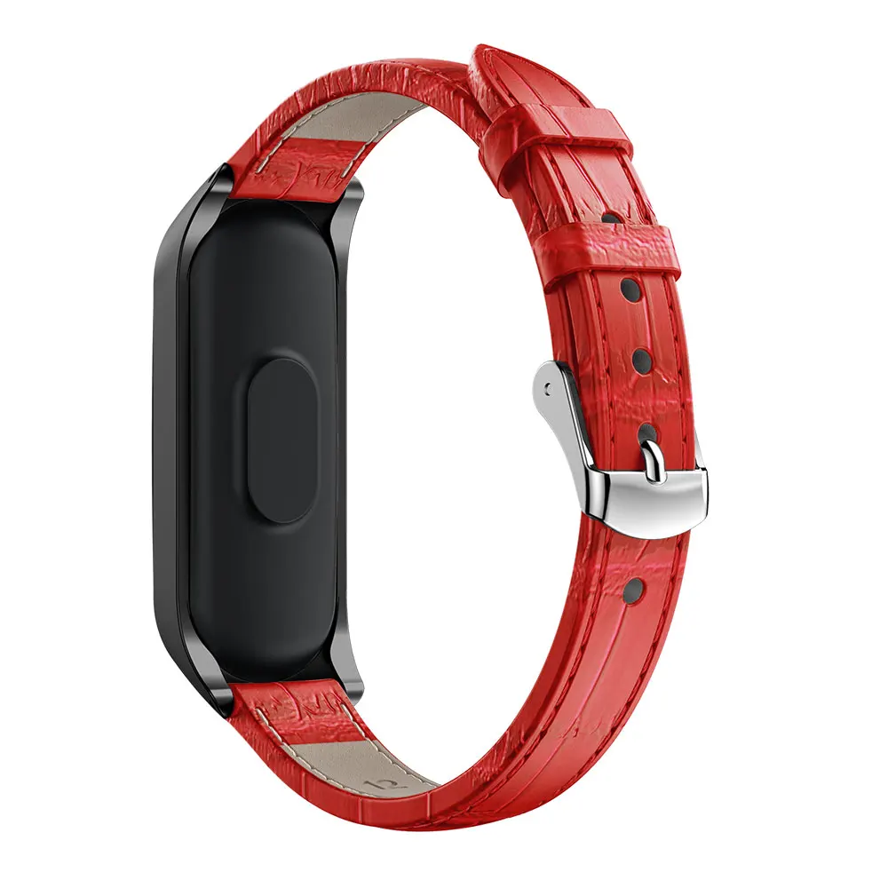 Роскошный кожаный ремешок для часов Xiaomi band 3 сменный Браслет MIband 4 смарт браслет +
