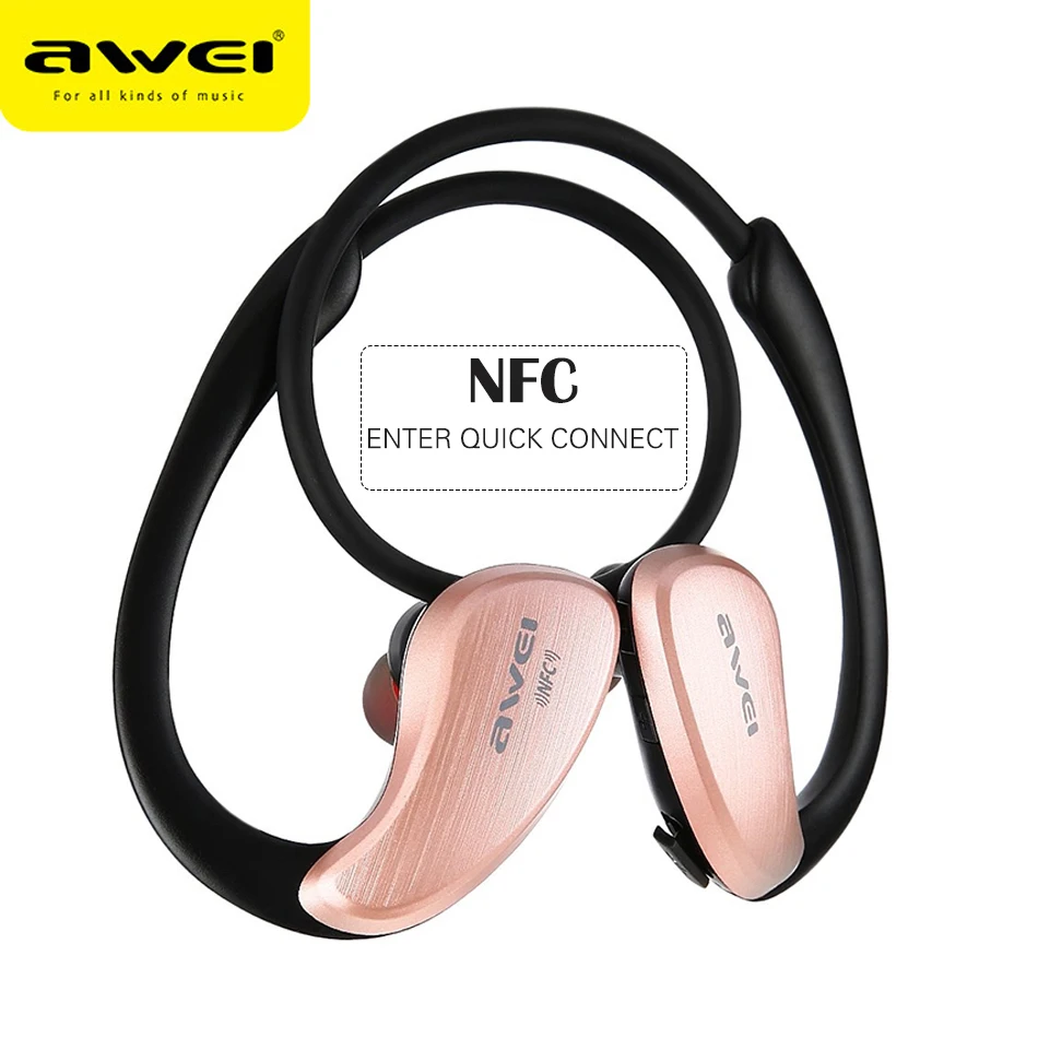 

AWEI A885BL NFC HiFI Waterproof Wireless Bluetooth In-Ear Earphones Voice Control Headsets Earbuds with Mic Auriculares Ecouteur
