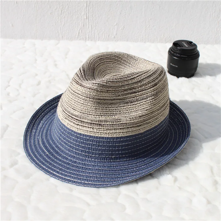 Классический твист веревочный пояс Панама джазовая, шляпа пляжная шляпа для wo мужчин chapeau de paille мужской женский градиент цвета соломенный джазовый шляпа - Цвет: cap