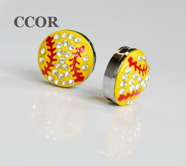 

CCOR 30-100pcs DIY accessory Rhinestone 8mm Inner Dia. 15MM*15MM Baseball Slide Charms DIY 8MM Dog Cat Collar Wristband CD0028