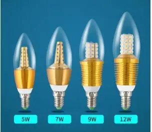 E14 светодиодный светильник 110/220 bombillas Edison 5W 7W 9W 12W лампы в форме свечи | Лампы и