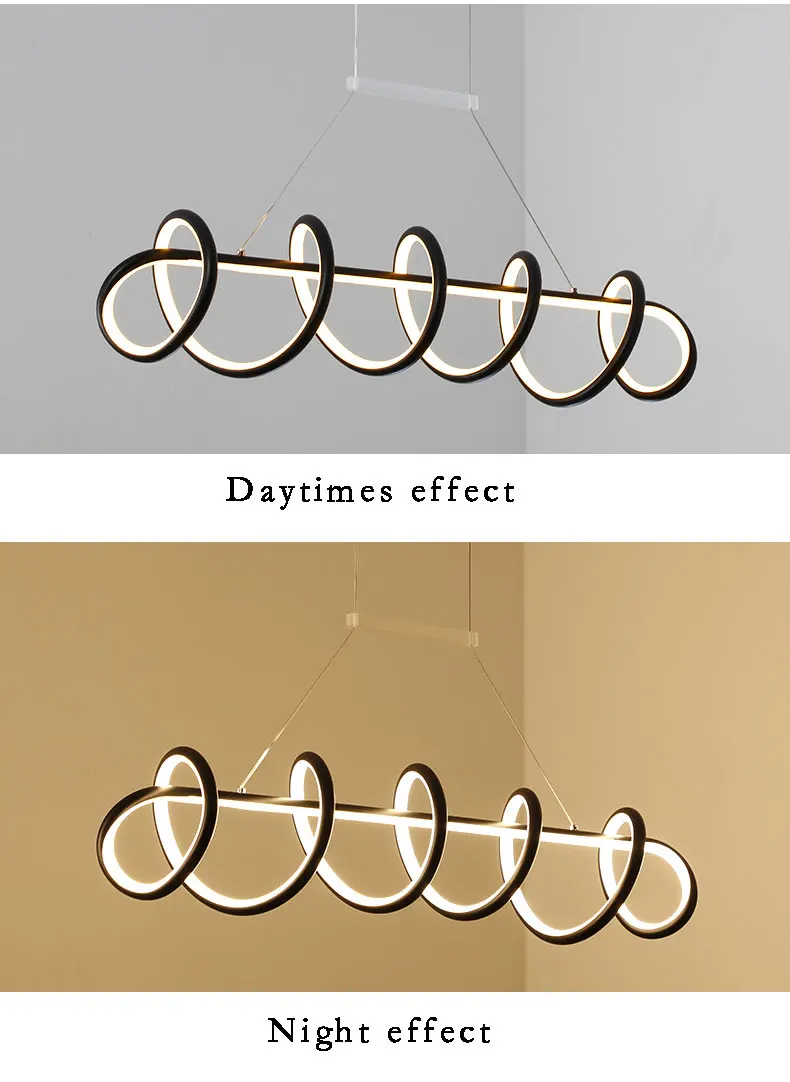 Luzes para Sala de Estar Sala de Jantar Novo Estilo Preto Branco Moderno Led Pingente Acrílico Lâmpadas Casa Design Ac110v 220 v - 16 luzes para sala de estar sala de
