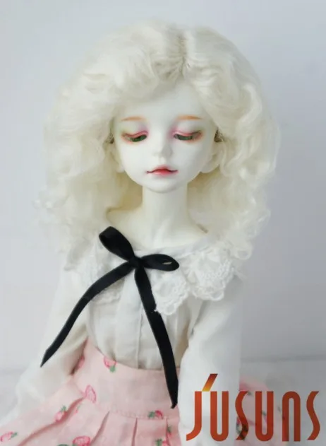 JD039 MSD прекрасный кудрявый кукольный парик 1/4 мохер BJD парики Jerryberry кукла аксессуары Смола Кукла Коллекция кукольные парики - Цвет: Ivory white M10