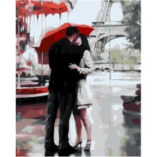 YIKEE декоративная картина маслом по номерам, diy картина по номерам поцелуй