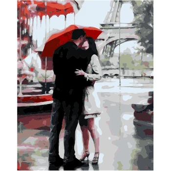 

YIKEE decorative canvas oil painting by numbers,diy painting by numbers Kiss