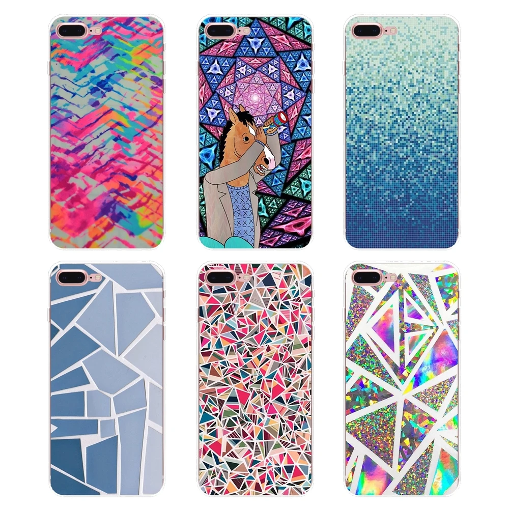 

Silicone Phone Covers For Xiaomi Redmi 4 3 3S Pro Mi3 Mi4 Mi4i Mi4C Mi5 Mi5S Mi Max Note 2 3 4 Cool Triangle Mosaic Ombre Mosaic