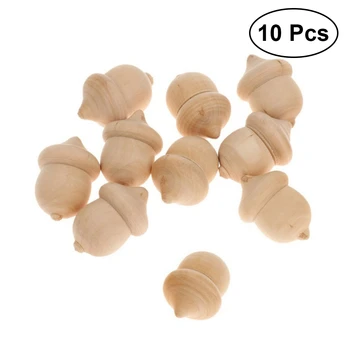 

10pcs Wooden Acorns Unfinished Doll DIY Crafts Wooden Peg Doll Home Decoration Ornament (134520) A30