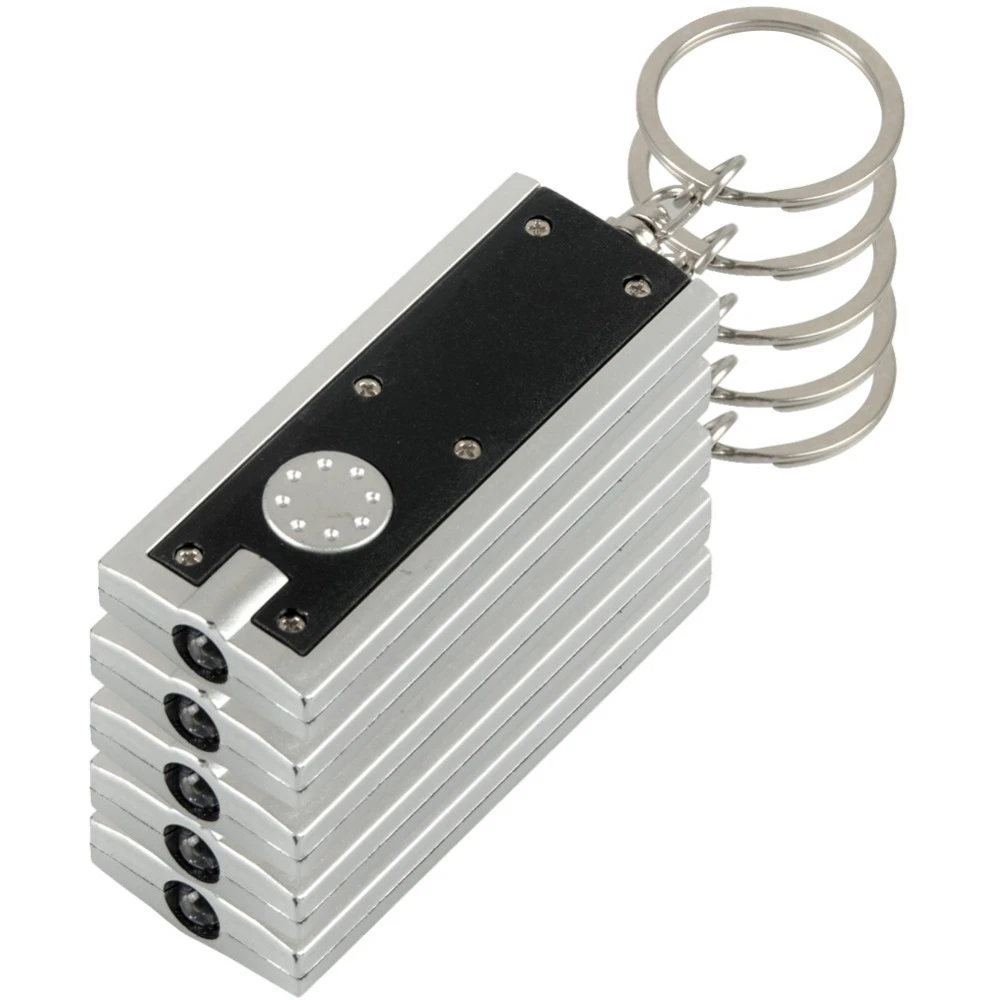 5x Mini Super Bright Light LED Camping FlashLight Ring Key Chain Lamp