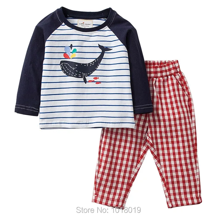 Новинка года, комплекты одежды для маленьких мальчиков детская брендовая качественная футболка с длинными рукавами из хлопка, штаны комплекты одежды для детей из 2 предметов комплект для маленьких мальчиков - Цвет: 20277